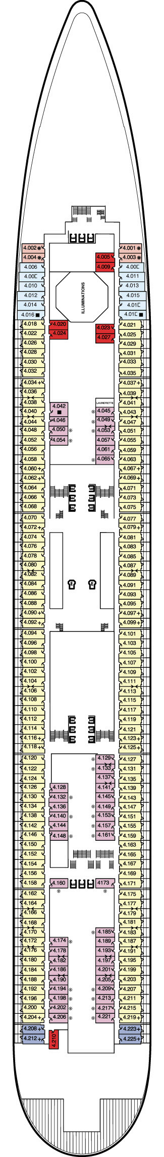 Cunard Queen Mary 2 (844-442-7847): Queen Mary 2 Deck Plan Deck 4 balconies